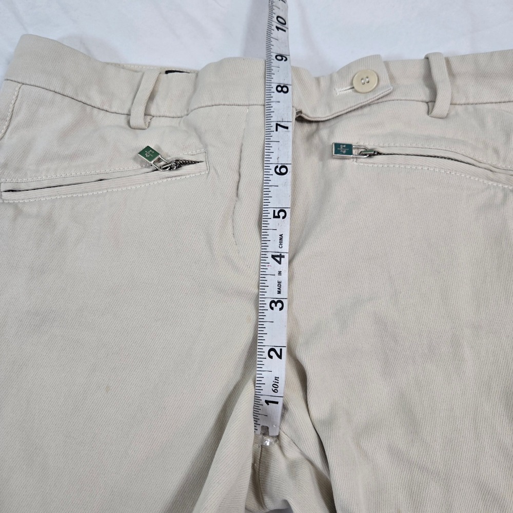 Loro‎ Piana Pants Womens 40 Beige Cotton Stretch Made in Italy Luxury Zipper Hem - Picture 11 of 15